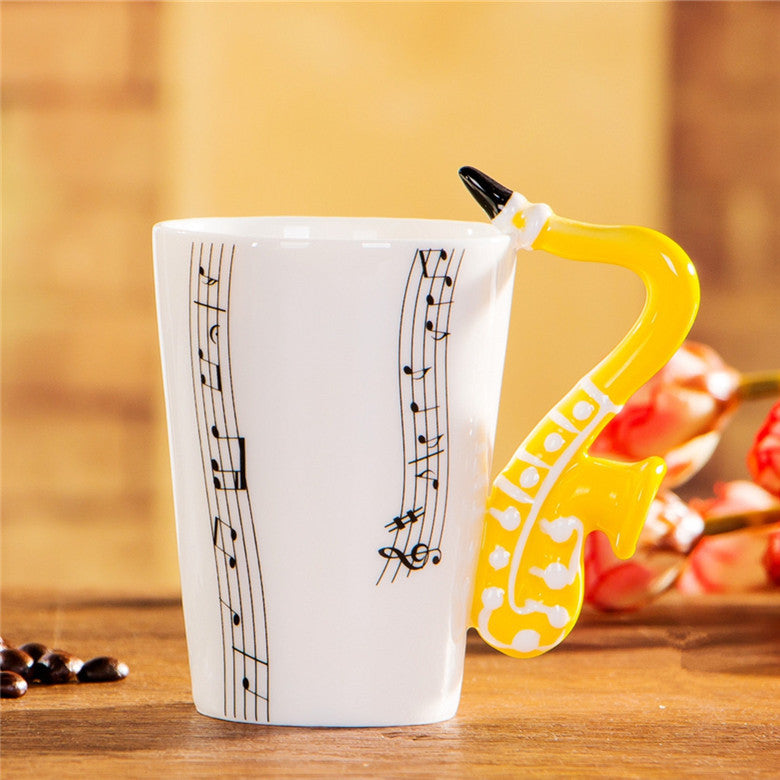 Yoko / ceramic electric guitar mug ins milk cup musical instrument notes cup cup coffee cup foreign trade Zakka