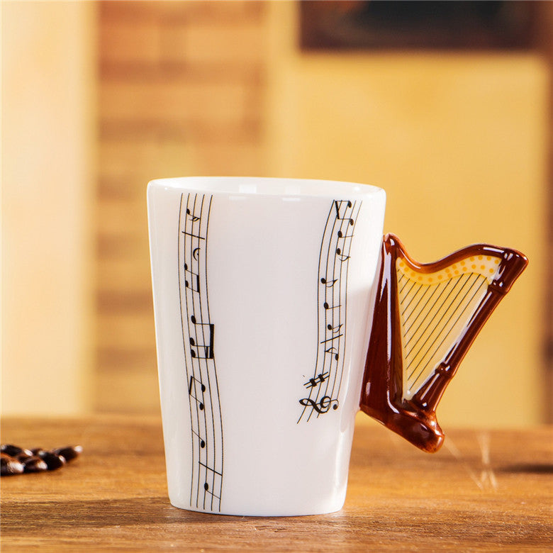 Yoko / ceramic electric guitar mug ins milk cup musical instrument notes cup cup coffee cup foreign trade Zakka