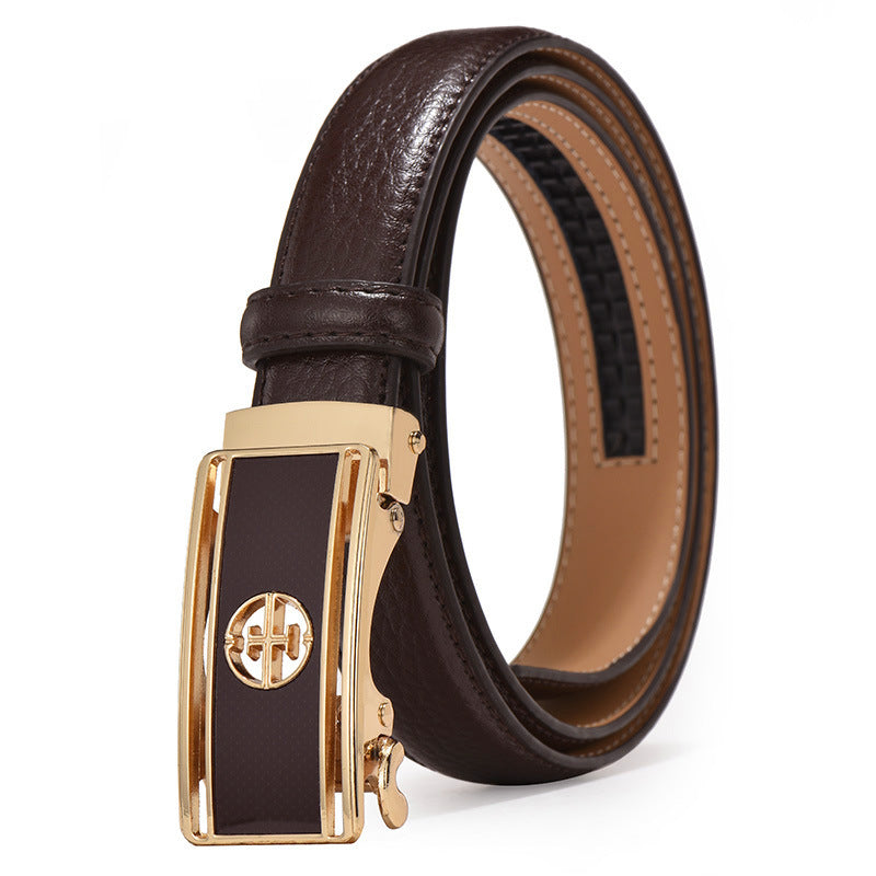 Women's automatic buckle belt genuine leather cowhide decorative thin belt female Korean style belt gift small gift stall product