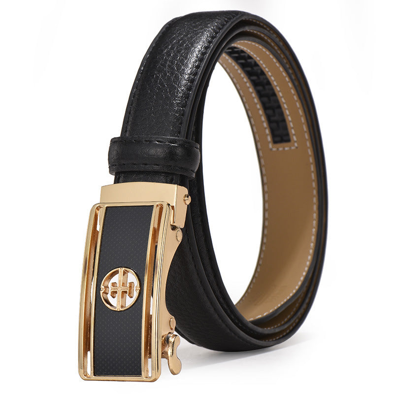 Women's automatic buckle belt genuine leather cowhide decorative thin belt female Korean style belt gift small gift stall product