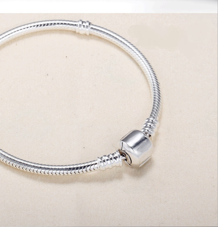 Zhenrong 3MM smooth chain snake bone chain running bead bracelet diy basic chain silver plated Panjia bracelet