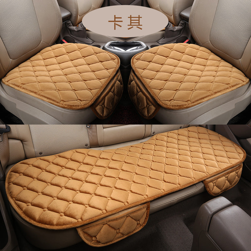 Winter plush three-piece car seat cushion without backrest non-slip wool cushion leaflet office chair cushion factory wholesale