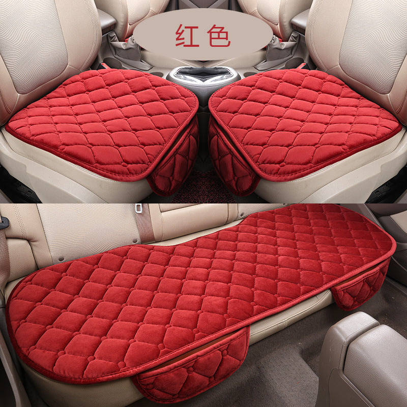 Winter plush three-piece car seat cushion without backrest non-slip wool cushion leaflet office chair cushion factory wholesale