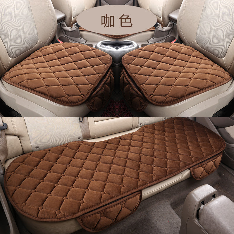 Winter plush three-piece car seat cushion without backrest non-slip wool cushion leaflet office chair cushion factory wholesale