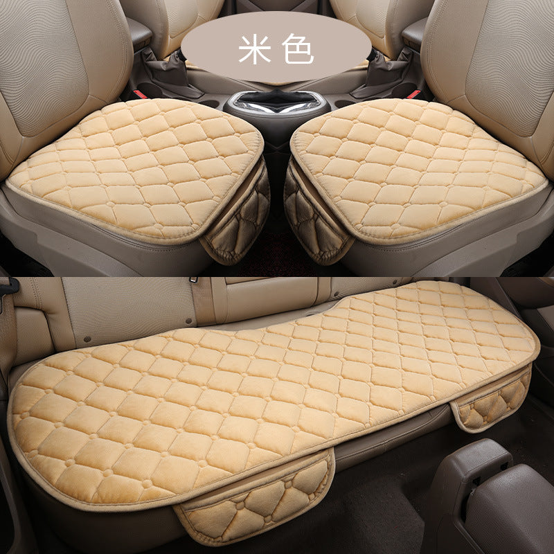 Winter plush three-piece car seat cushion without backrest non-slip wool cushion leaflet office chair cushion factory wholesale