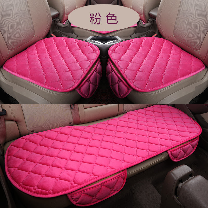 Winter plush three-piece car seat cushion without backrest non-slip wool cushion leaflet office chair cushion factory wholesale