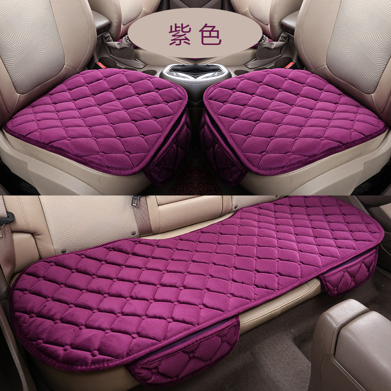 Winter plush three-piece car seat cushion without backrest non-slip wool cushion leaflet office chair cushion factory wholesale