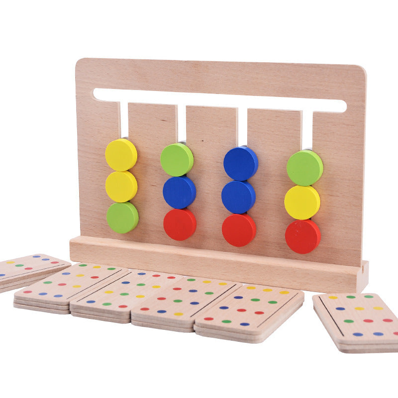 Wooden four-color game QZM23 children 3-6 years old enlightenment puzzle logic toys early education teaching aids 0.58