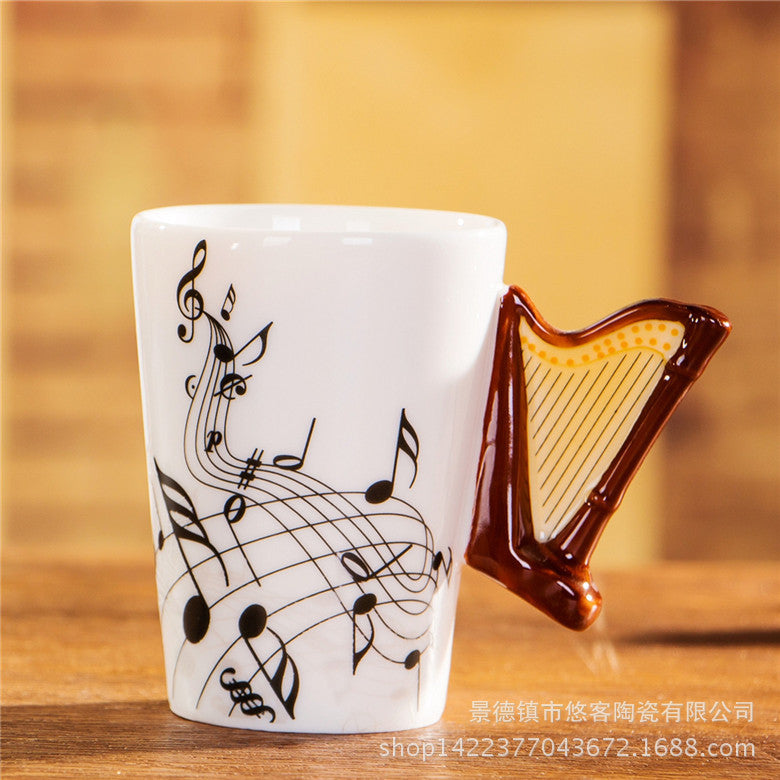 Yoko / ceramic electric guitar mug ins milk cup musical instrument notes cup cup coffee cup foreign trade Zakka