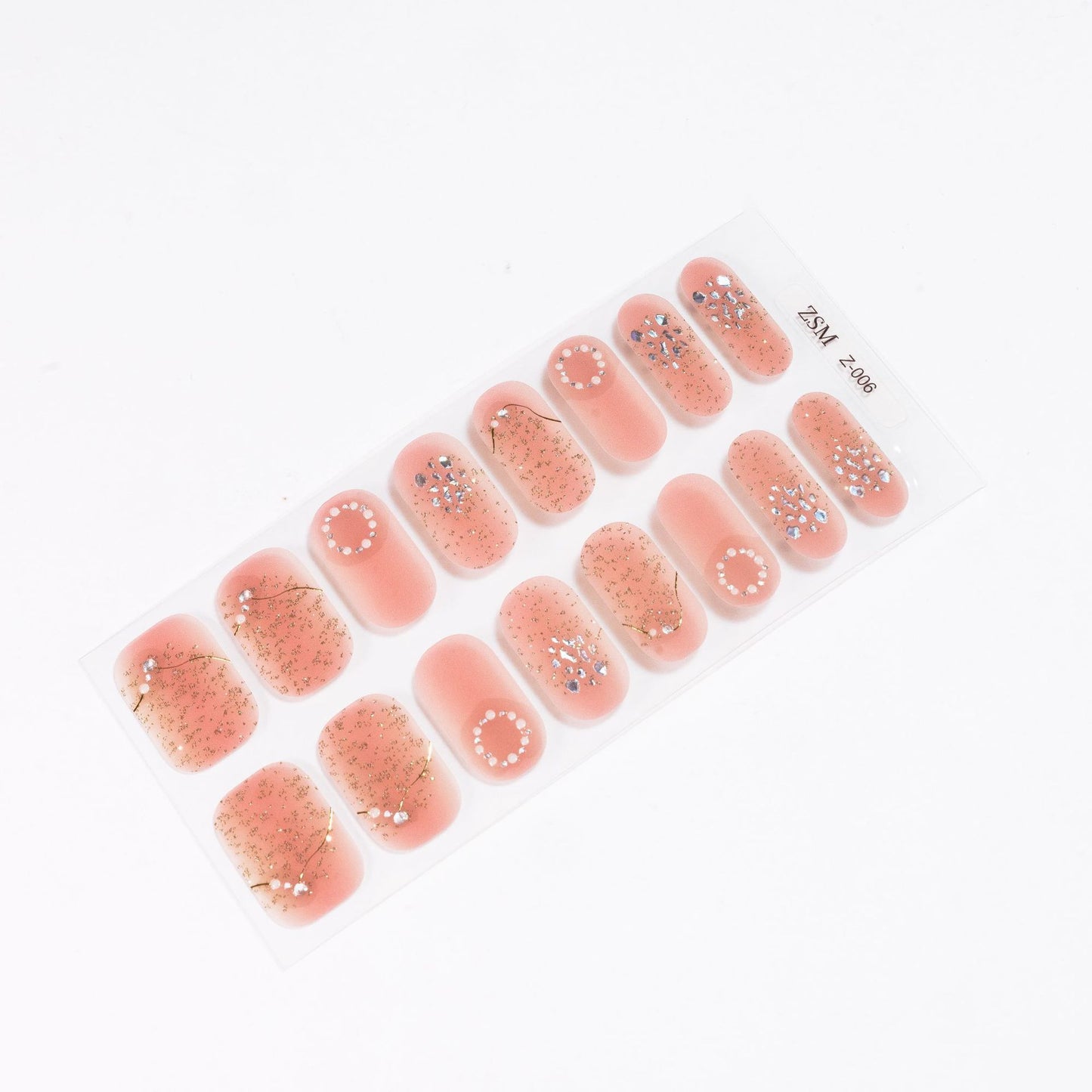 16 Finger Diamond Nail Sticker 3D Waterproof