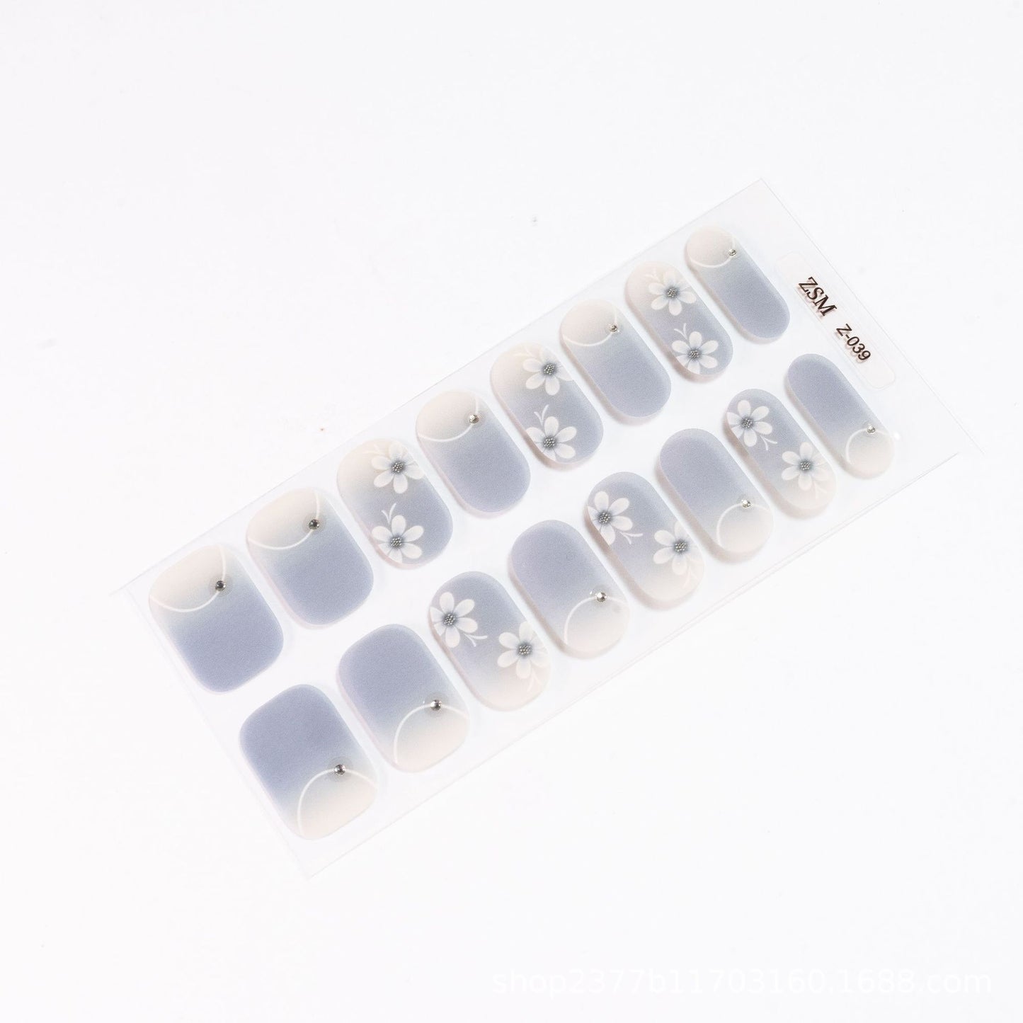 16 Finger Diamond Nail Sticker 3D Waterproof