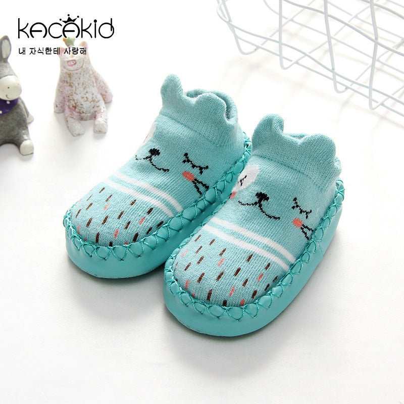 Wholesale spring children's socks men and women baby cartoon baby shoes and socks non-slip soft bottom toddler socks leather bottom children's floor socks