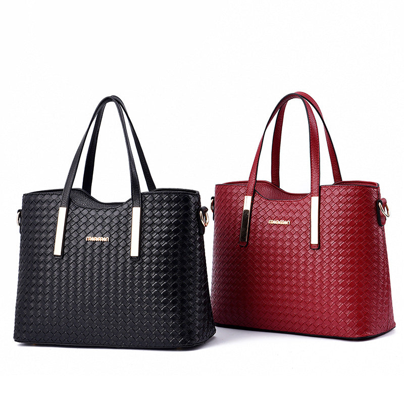 2020 new woven picture-mother bag three-piece female bag one-shoulder portable messenger bag one drop shipping