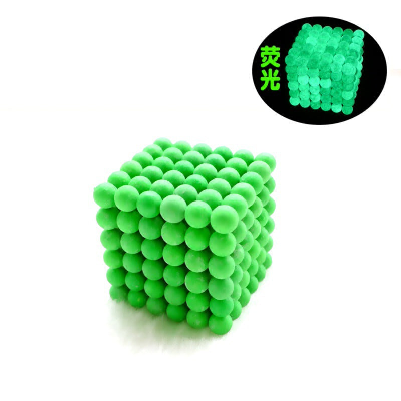 3mm216 fluorescent green puzzle Rubik's cube Buck ball magnetic ball decompression creative toy luminous DIY iron box