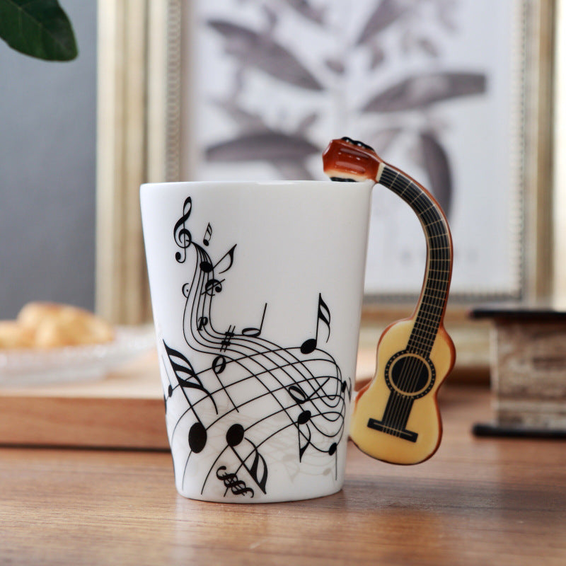 Yoko / ceramic electric guitar mug ins milk cup musical instrument notes cup cup coffee cup foreign trade Zakka