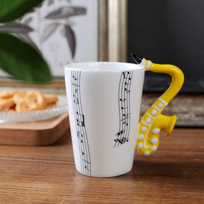 Yoko / ceramic electric guitar mug ins milk cup musical instrument notes cup cup coffee cup foreign trade Zakka