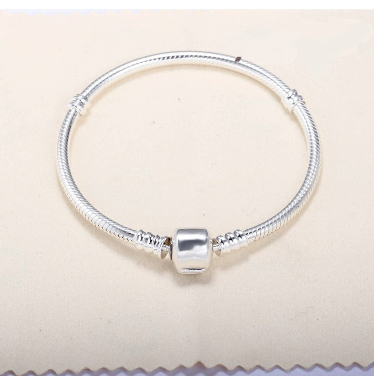 Zhenrong 3MM smooth chain snake bone chain running bead bracelet diy basic chain silver plated Panjia bracelet