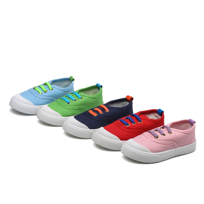 2020 spring and autumn new baby canvas shoes boys indoor shoes girls white shoes kindergarten students shoes wholesale