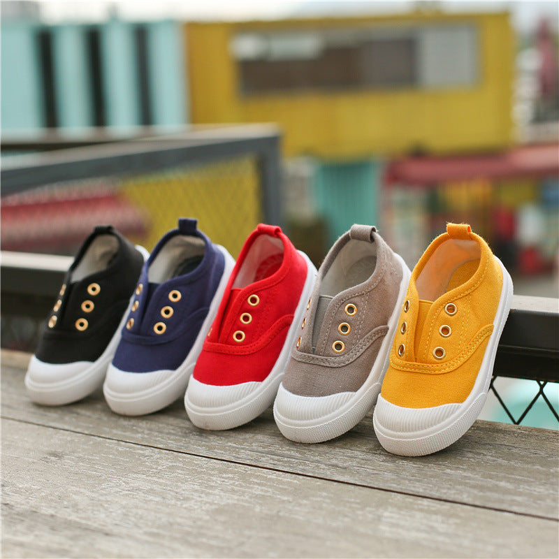 2020 spring and autumn new baby canvas shoes boys indoor shoes girls white shoes kindergarten students shoes wholesale