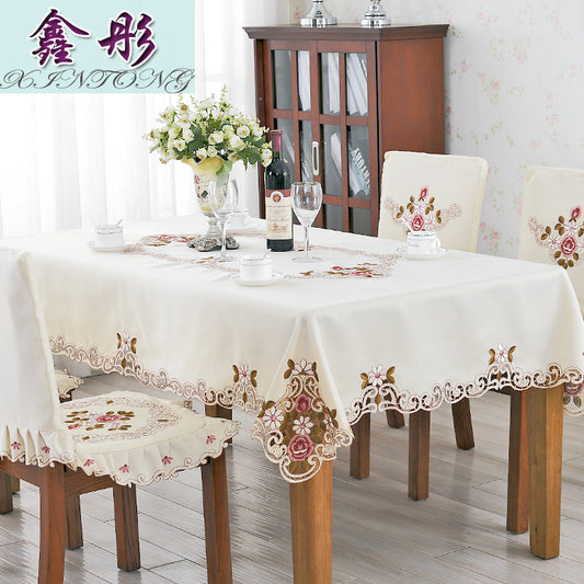 220 European-style embroidered table cloth chair cover fabric table flag decoration coffee table cloth home table cloth factory wholesale