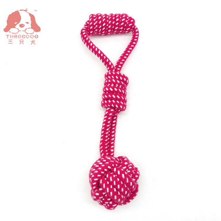 AliExpress Hot Sale Explosive Cotton Rope Pet Toy Bracelet Single Ball Dog Molar Toy Pet Rope Ball