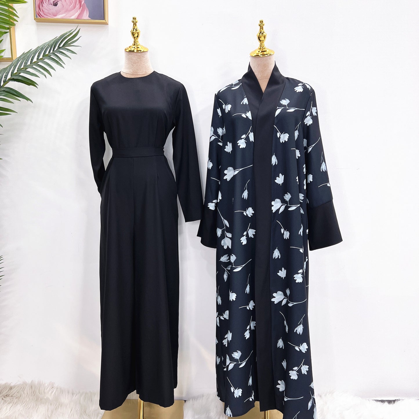 2022 Loriya AliExpress ebay Dress Middle East Dubai Turkish Robe Solid Color Jumpsuit LR537