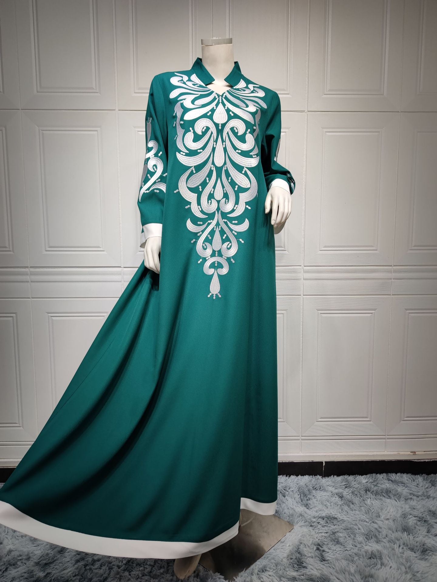 AB184 Summer Southeast Asia abaya splicing dress Embroidery Embroidery Muslim Lent Dubai Robe