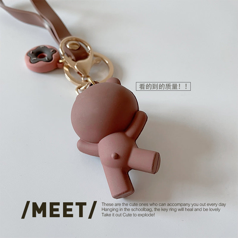 &quot;Meet Pickup&quot; small sweet potato Korean version cute bag couple pendant creative cartoon rice dumpling bear silicone key chain