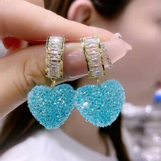 2022 Japan and South Korea new hot selling ins fresh sugar fudge heart earrings women's heart-shaped stud earrings fashion earrings