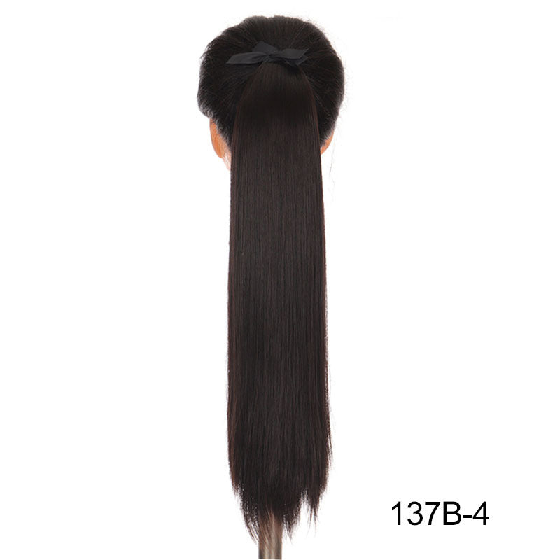 32 inches long straight hair foreign trade high temperature wig ponytail hair extension female long hair tie strap ponytail braid wig piece