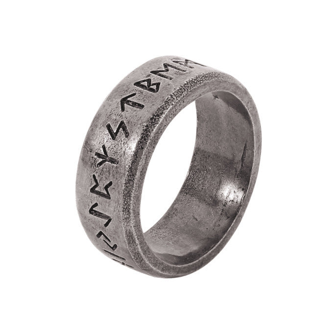 wish cross-border new men's personalized retro oracle bone engraved index finger ring European and American fashion gift ring