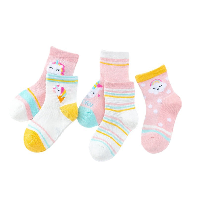 2023 children's socks spring and summer children's mid-tube socks trendy baby cotton socks boys and girls spring and autumn newborn socks