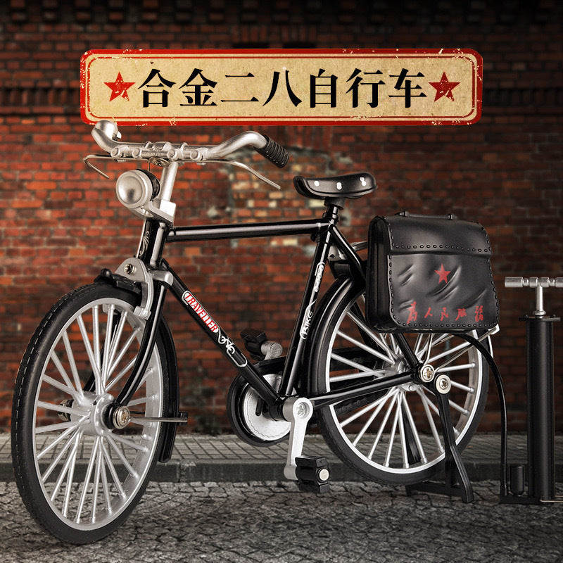 Alloy bicycle model 28 big bars old-fashioned bicycle DIY alloy assembled toys small ornaments cross-border wholesale