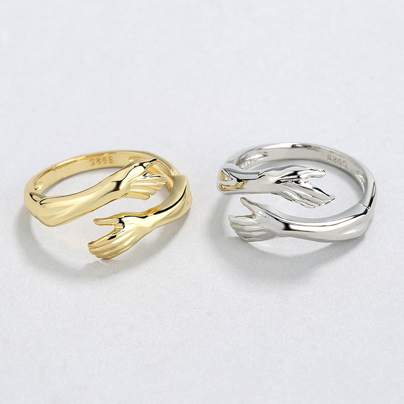 wish hot selling source couple new personality girlfriend gift hug ring jewelry men and women hug ring wholesale