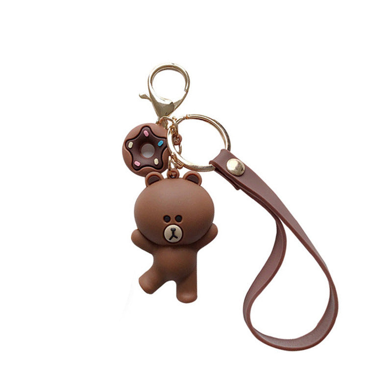 &quot;Meet Pickup&quot; small sweet potato Korean version cute bag couple pendant creative cartoon rice dumpling bear silicone key chain