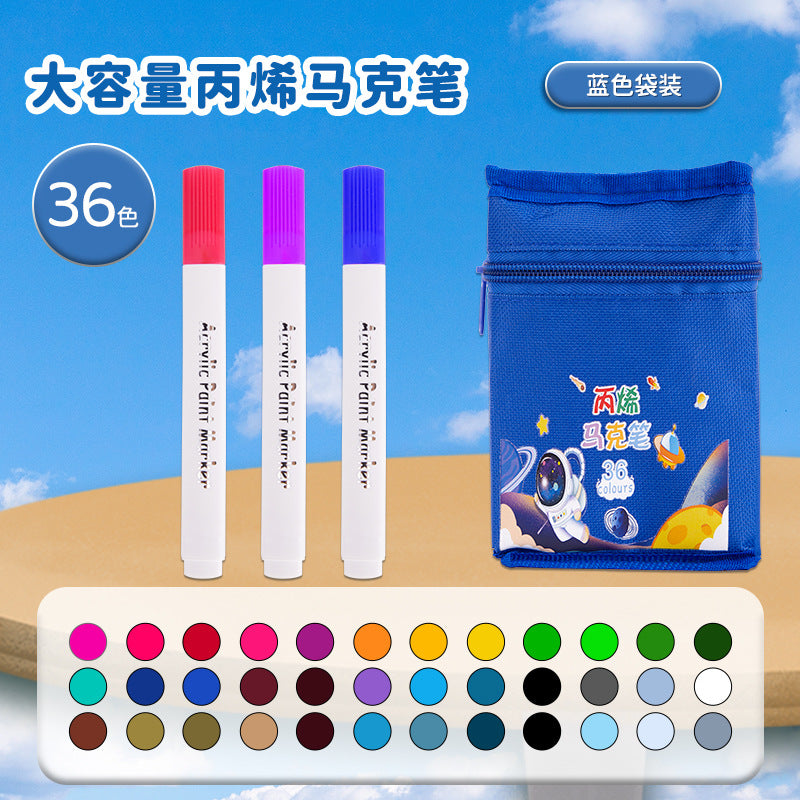 Acrylic marker pen set 24/36 colors student DIY painting art waterproof painting water-based acrylic marker pen