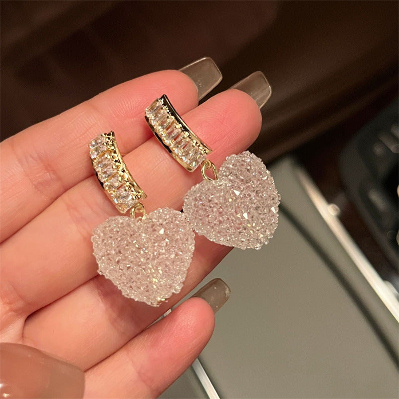 2022 Japan and South Korea new hot selling ins fresh sugar fudge heart earrings women's heart-shaped stud earrings fashion earrings