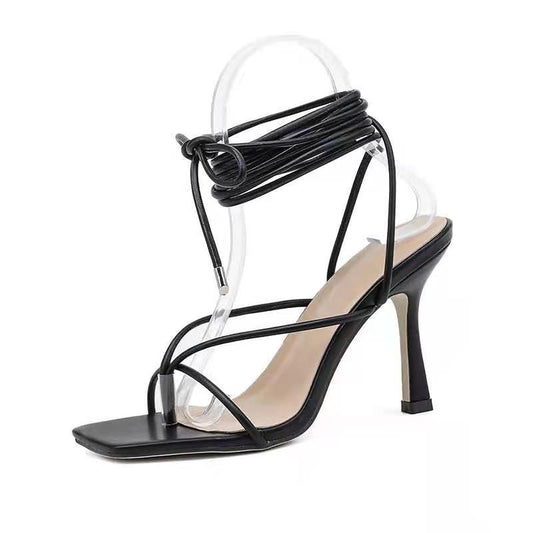 43 square head strap Roman sandals women high heels sandals for women fashion