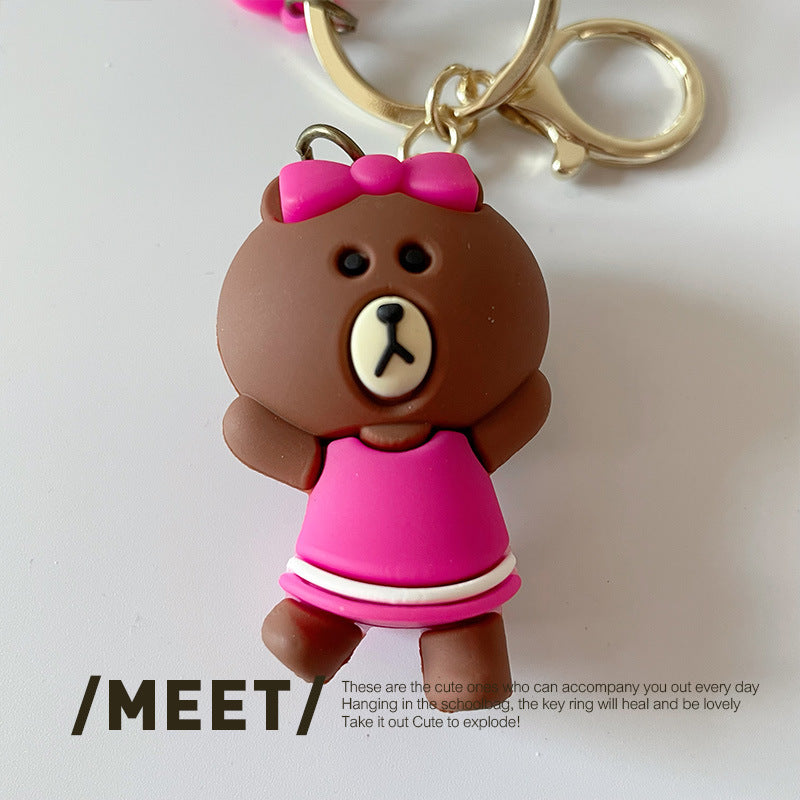 &quot;Meet Pickup&quot; small sweet potato Korean version cute bag couple pendant creative cartoon rice dumpling bear silicone key chain