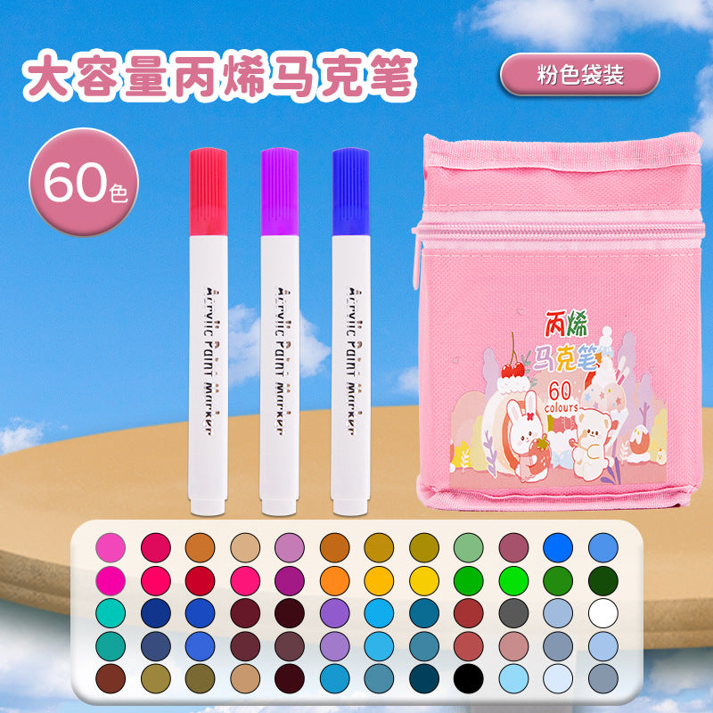 Acrylic marker pen set 24/36 colors student DIY painting art waterproof painting water-based acrylic marker pen