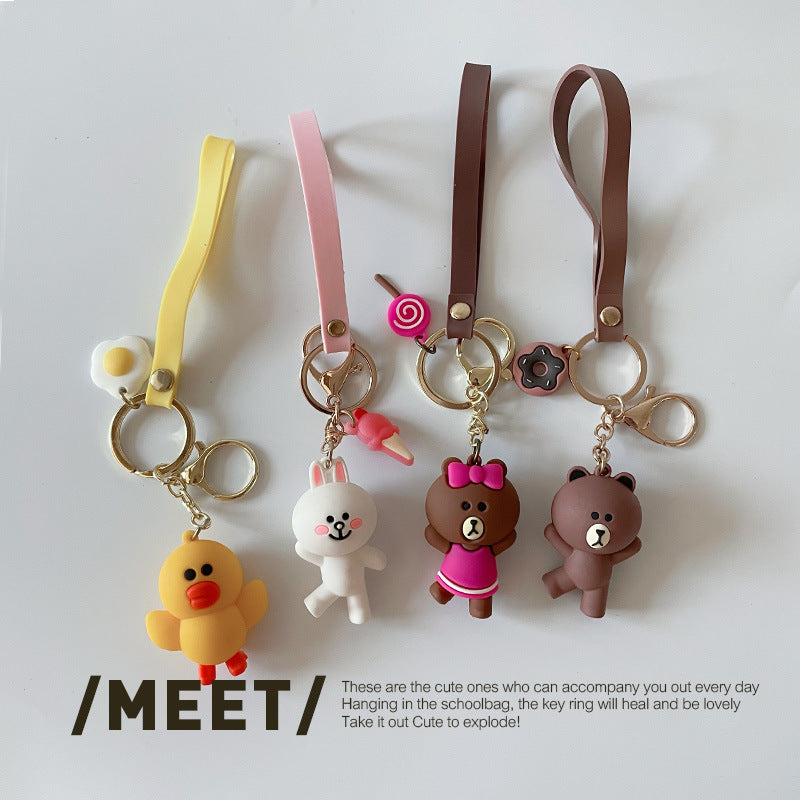 &quot;Meet Pickup&quot; small sweet potato Korean version cute bag couple pendant creative cartoon rice dumpling bear silicone key chain