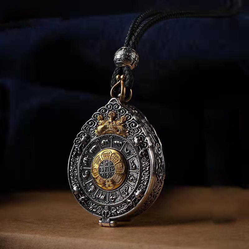 2024 New Chinese Style Nine Palaces Bagua Brand Gawu Box Built-in Pendant Men's Necklace Men's and Women's