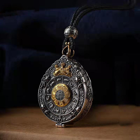 2024 New Chinese Style Nine Palaces Bagua Brand Gawu Box Built-in Pendant Men's Necklace Men's and Women's