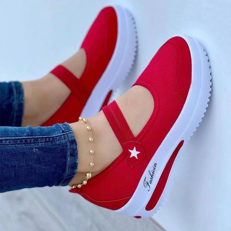 AliExpress 2022 Summer New Canvas Textile Solid Color Daily Spot Low-top Black Wedge Round Toe Shoes