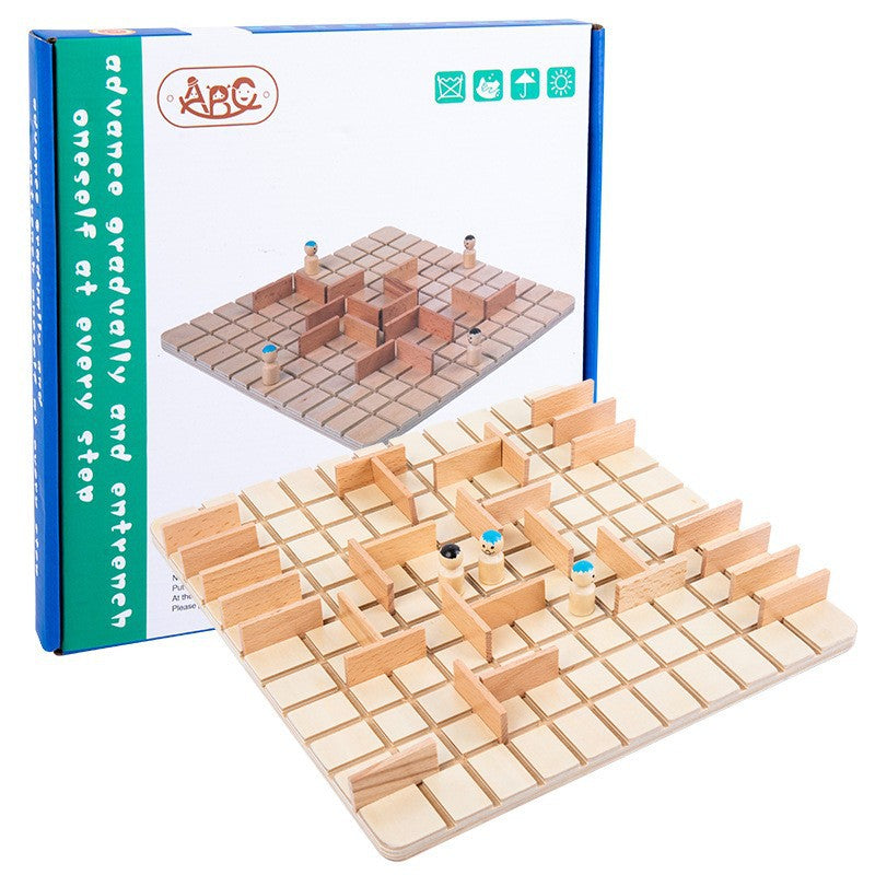 Wooden children's double logical thinking step-by-step multi-person puzzle brain-stimulating desktop toy