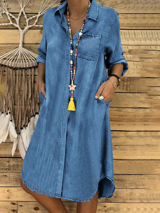 2023 Amazon European and American AliExpress wish plus size women's denim dress foreign trade solid color large size casual skirt