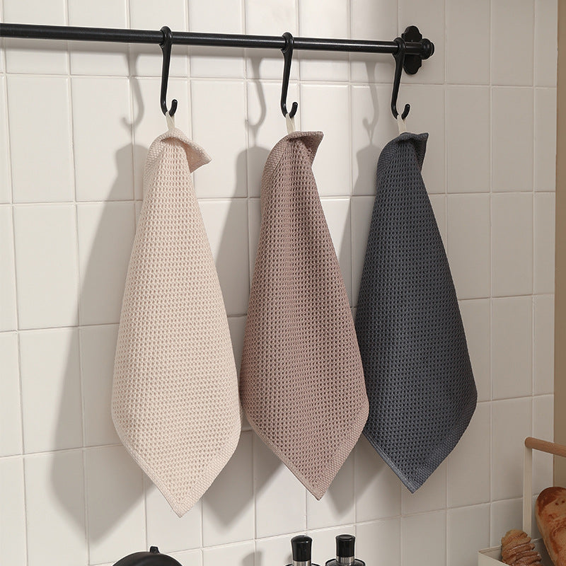 Absorbent cotton towel can be hung square towel home kitchen living room towel tea table tabletop cleaning honeycomb rag