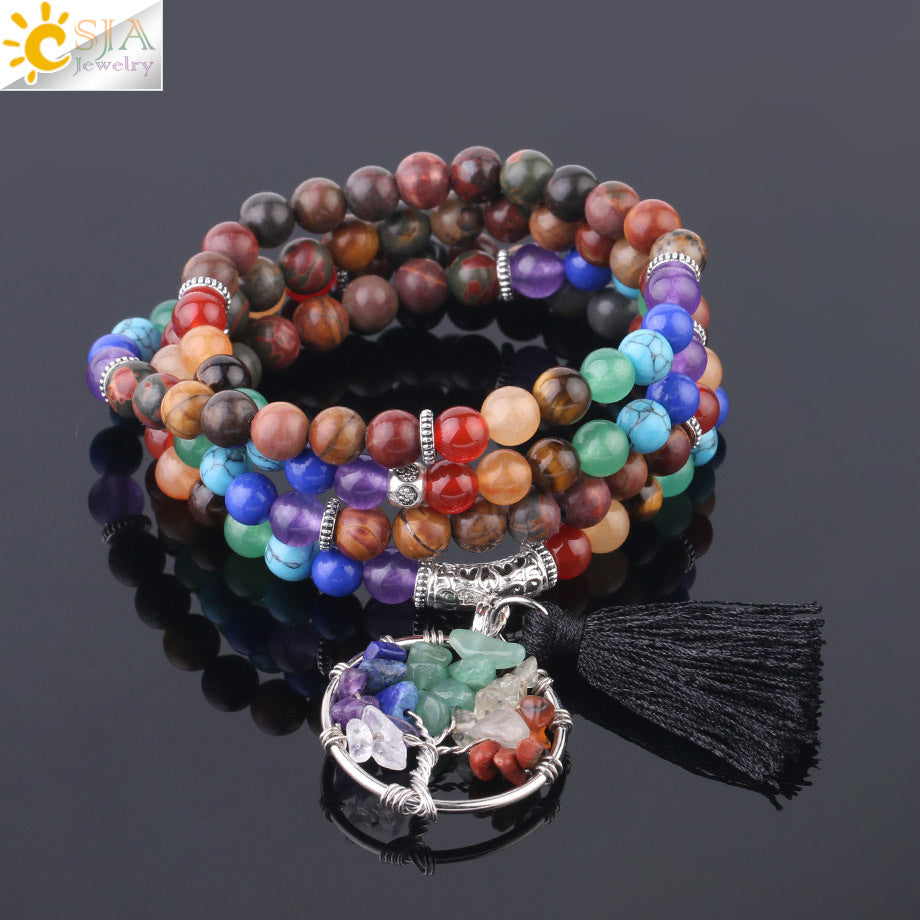 108 6mm Lapis Lapis Bracelet Ancient Silver Natural Crystal Semi-precious Stone Chakra Jewelry Universal Jewelry CSJA