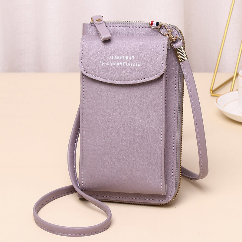 2023 new women's crossbody mobile phone bag wholesale large capacity multi-function solid color fashion simple shoulder small bag