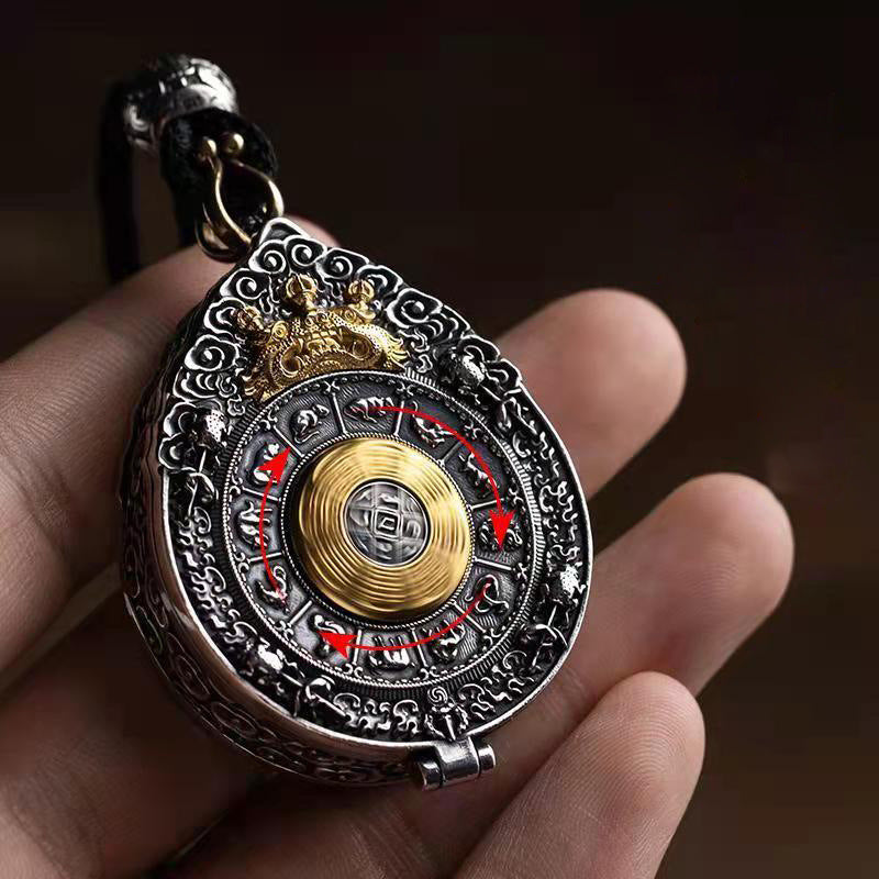 2024 New Chinese Style Nine Palaces Bagua Brand Gawu Box Built-in Pendant Men's Necklace Men's and Women's